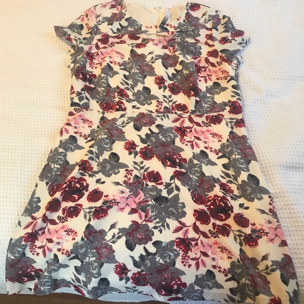 White Floral Dress NWOT